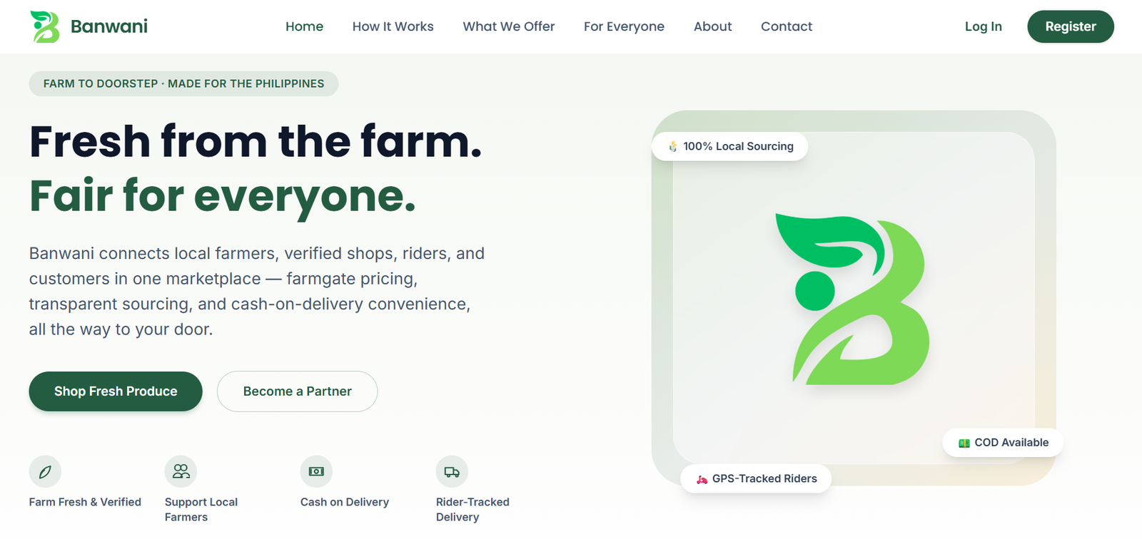 Banwani agricultural supply chain platform screenshot